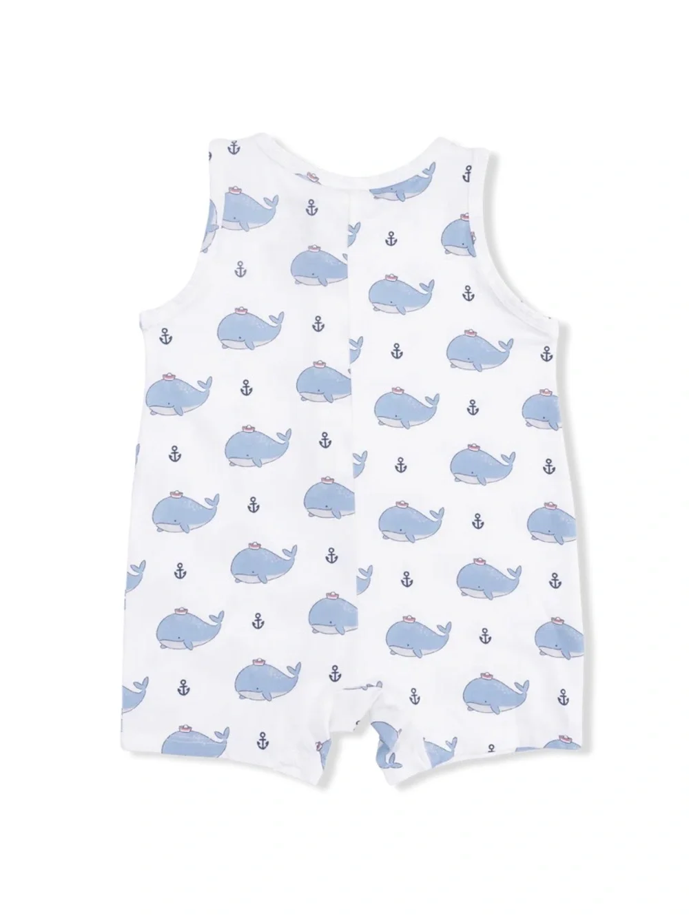 Angel Dear Bubbly Sailor Whales Shortie Romper 3-6 6-12 12-18 18-24 months
